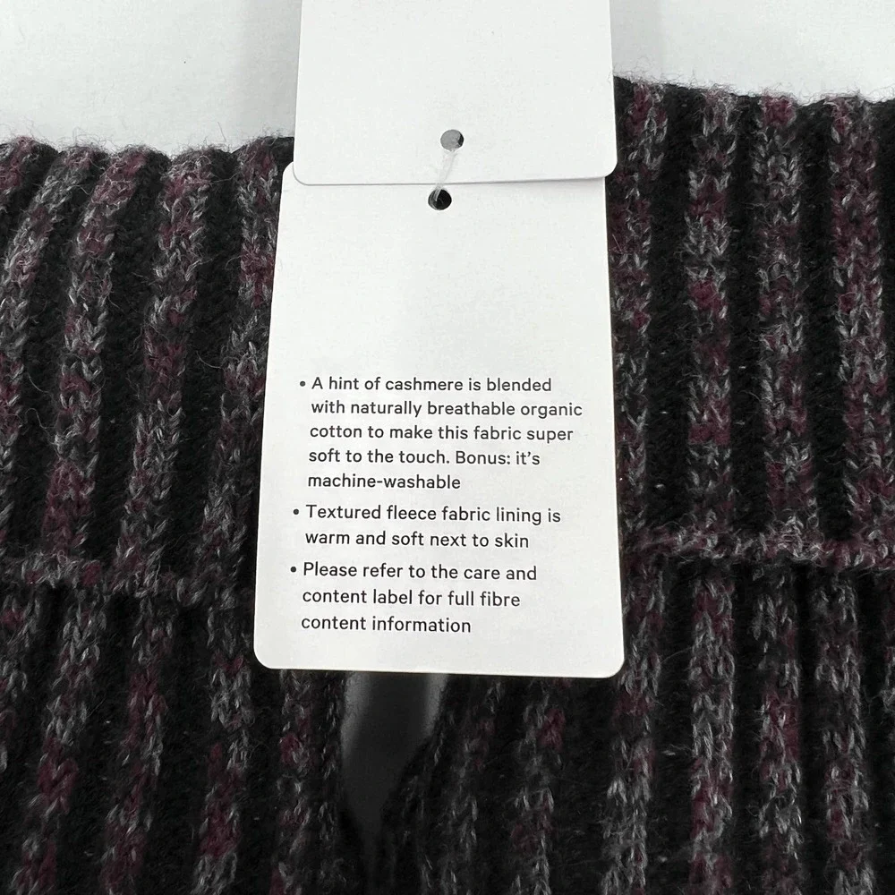 LULULEMON Textured Fleece Lined Mittens Womens XS Small XS/S Black NWT - Picture 7 of 8